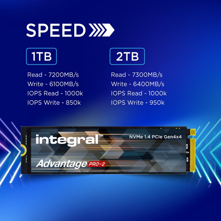 Integral INSSD1TM2280G4AP2X disque SSD .2 PCI Express 4.0 NVMe TLC Neuf - vue 4