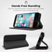 Moozy Case Flip Cover para iPhone SE, iPhone 5s, Negro - Funda magnética inteligente con tarjetero y soporte