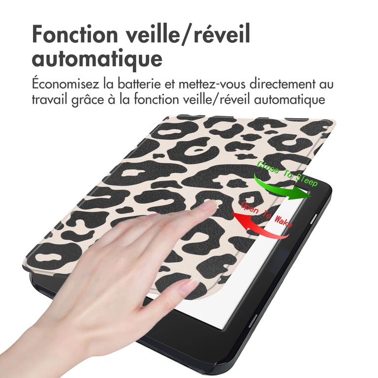 imoshion ?Design Slim Hard Sleepcover pour Kobo Nia Leopard Neuf - vue 5