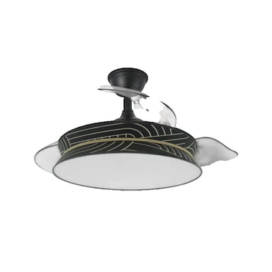 Ventilador de techo Fabrilamp decor 72w negro y plata