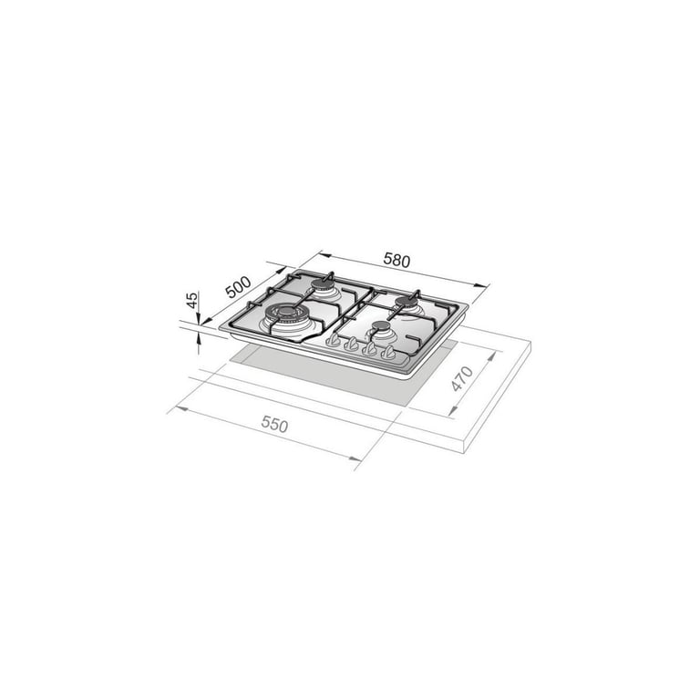 DELONGHI IF46ASDVSPN Plaque de cuisson 4 feux 1 triple couronne valV. sécurité inox - vue 3