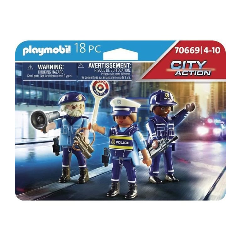 Police Equipe De Policiers City Action 70669 Playmobil La Boîte - vue 5