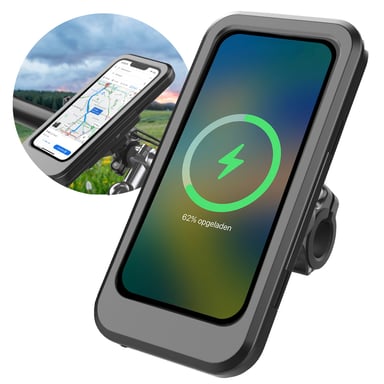 imoshion Support de téléphone pour vélo avec powerbank – résistant aux éclaboussures – 5000 mAh – Noir