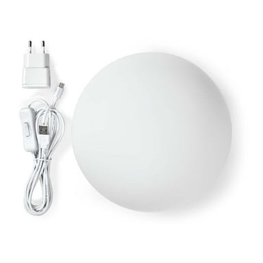 Nedis Lámpara de Ambiente RGB de 5W con Wi-Fi 360lm 2700-6500K Formato Esférico Blanco