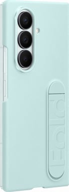 Samsung Funda de silicona para Samsung Z Fold 7 con soporte y protecciones Pantalla Verde agua