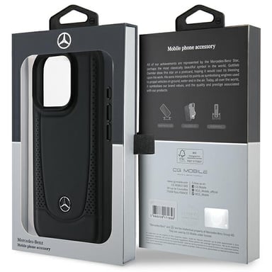 Funda Mercedes para iPhone 16 Pro 6.3'' negro funda dura Cuero Urbano