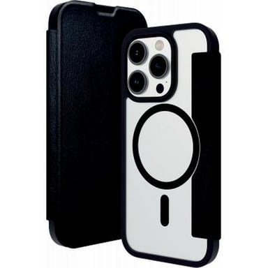 DBRAMANTE1928 Funda Folio Helsinki de piel vegana para iPhone 15 Pro Max Negro transparente
