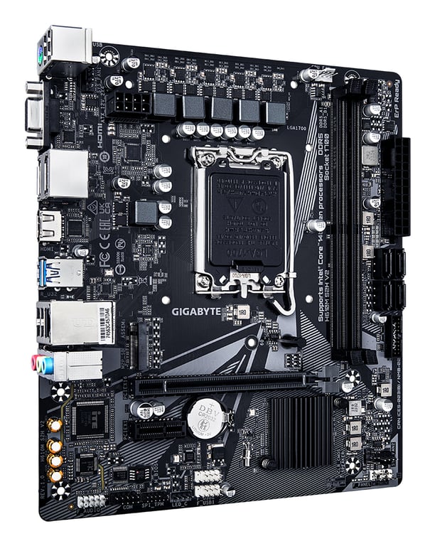 GIGABYTE H610M S2H V2 Carte mère Prend en charge les processeurs Intel Core 14e génération VRM numérique hybride 4+1+1 phases jusqu'à 5600MHz DDR5 1xPCIe 3.0 .2 LAN GbE USB 3.2 Gen 1 Neuf - vue 3