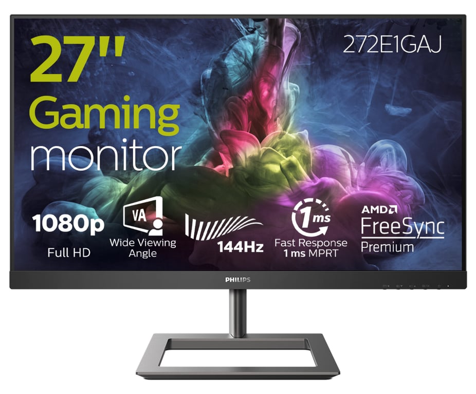 Philips Monitors Écran Gaming 272E1GAJ 68 cm 27 Pouces HDMI DisplayPort Temps de réponse MPRT de 1 ms 1920 x 1080 px 144 Hz FreeSync Premium