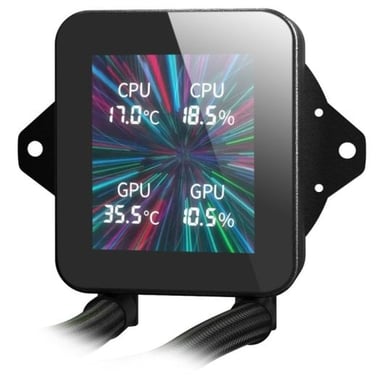 Mars Gaming MLVISION360 système de refroidissement d'ordinateur Processeur Refroidisseur de liquide tout-en-un 12 cm Noir