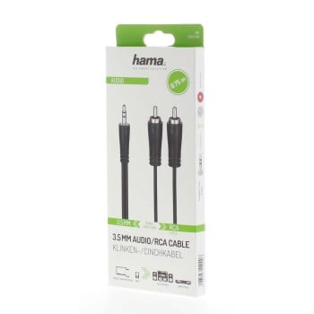 Hama 00205109 cavo audio 0,75 m 3,5 mm 2 x RCA nero