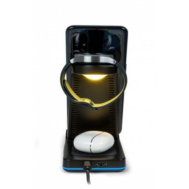 Station de Charge 4 en 1 et Réveil Personnalisable Android Noir