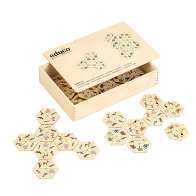 Jeu Montessori Hexagonal sur le Thème de la Nature pour Développer l'Apprentissage