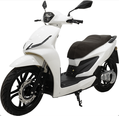E-coral - Scooter électrique 125cc - moteur 4000 W - 2 batteries 72V 30Ah, blanc