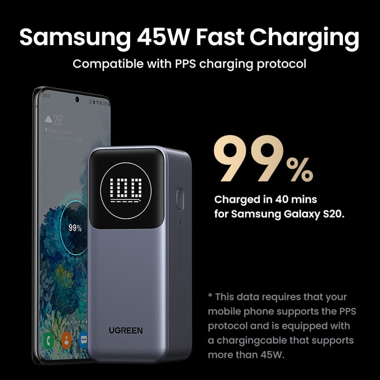 Batterie urgence UGREEN 12000 mAh anodisé - vue 2