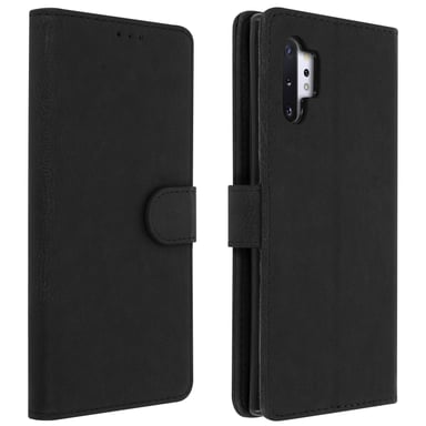 Étui pour Samsung Galaxy Note 10 Plus Housse Intégrale Porte-cartes Fonction Support Noir
