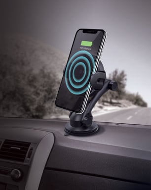 Kit di ricarica rapida wireless universale Qi con rilevamento automatico, nero