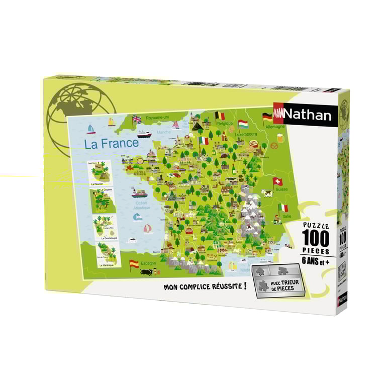Puzzle 100 pièces : Carte de France Ravensburger Nathan - vue 4