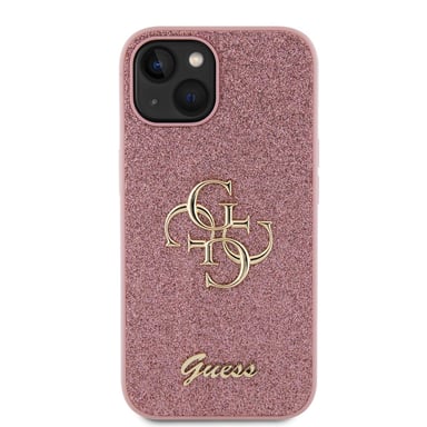 Custodia per iPhone 15 Glitter con logo in metallo