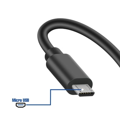 Cargador de pared 2 A con conector Micro-USB y cable de 120 cm incluido