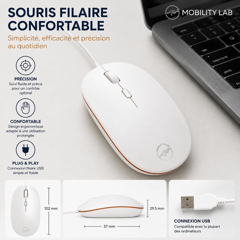 Souris Sans Fil Mobility Lab Optical Mouse for Mac – Laser, 1600 DPI, Bluetooth