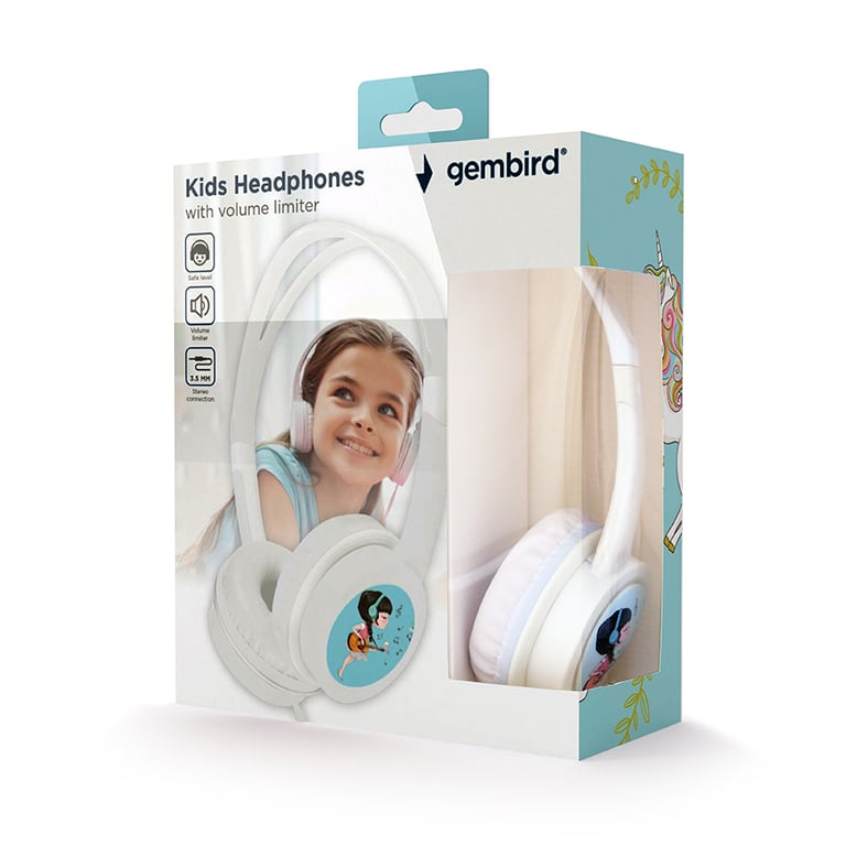 Gembird MHP-JR-W casque Casques Avec fil Arceau Musique Blanc