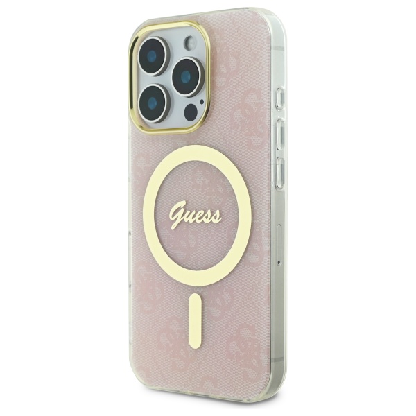 Étui Guess pour iPhone 16 Pro 6.3  rose étui rigide IML 4G MagSafe - Neuf
