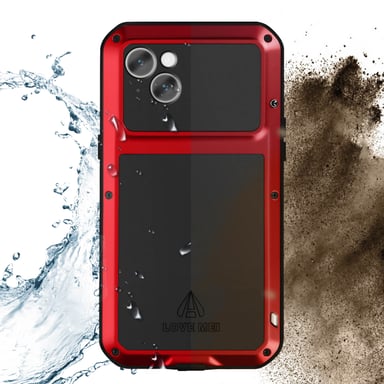 Love Mei Custodia per iPhone 14 Integrale Antiurto Impermeabile Rosso