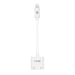 Adaptador Audio Carga iPhone a Doble Lightning Compacto LinQ Blanco