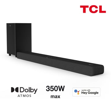 Barra de sonido TCL TS8132 con subwoofer inalámbrico - Dolby Atmos 3.1.2 - 350 W - Compatible con Chromecast-Apple AirPlay-HDMI integrado
