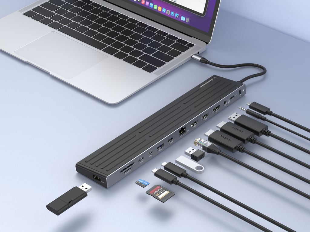 Conceptronic DONN32B station d'accueil Avec fil USB 3.2 Gen 1 3.1 Gen 1 Type C - vue 3