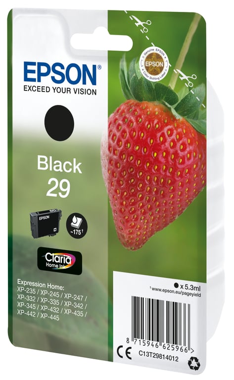 EPSON Cartouche d'encre T2981 noir - Fraise (C13T29814012) - Neuf