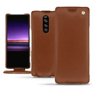 Housse cuir Sony Xperia 1 -  - Marron - Cuir lisse
