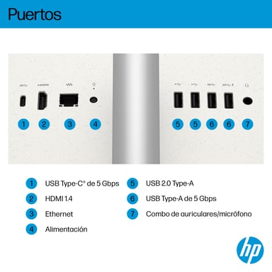 HP All-in-One Desktop Next Gen AI 24-ct2001ns PC Copilot+ PC AMD Ryzen AI 5 340 16 Go DDR5-SDRAM 1 To SSD DOS free