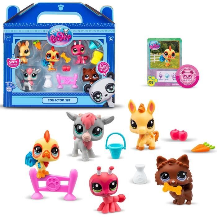 Littlest Pet Shop - Collector Set Theme de la ferme - 5 animaux et accessoires - BF00510 - Neuf