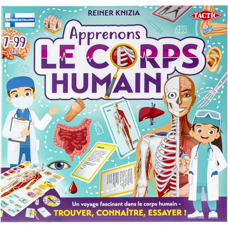 Jeu de société éducatif Tactic Apprenons le corps humain 7+ Anatomie coloré jaune Neuf - vue 1