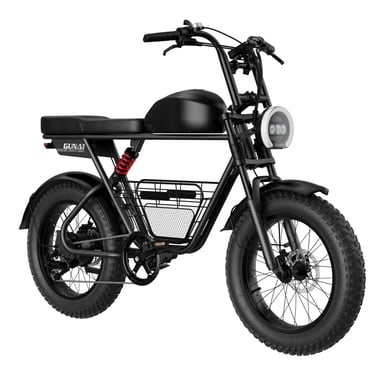 GUNAI-T Bicicleta eléctrica de 20'' para adultos 1000W 48V 21AH con cesta de carga Bicicleta eléctrica Fat Tire