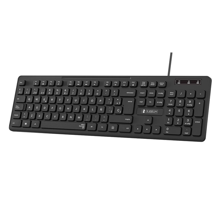 SUBBLIM SUBKBC-0SSK50 clavier Universel USB QWERTY Espagnole Noir - Neuf