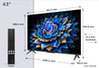 TCL T69C 43T69C TV 109,2 cm (43'') 4K Ultra HD Smart TV Wifi Noir 350 cd/m²