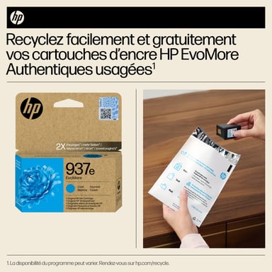 HP 937e EvoMore - Cyan - original - cartouche d'encre - pour Officejet Pro 9110b, 9120e, 9720E, 9730e