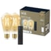 Starter kit WiZ 2 lampadine connesse E27 50W Edison White dimmerabili + telecomando mobile dimmerabile