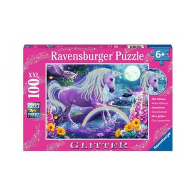 Puzzle de unicornio con purpurina XXL - 100 piezas para niños