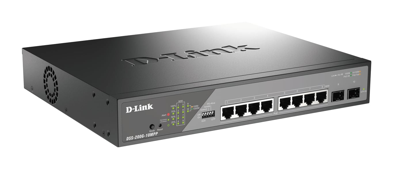 D Link 10 PORT DESKTOP GIGABIT POE - vue 3