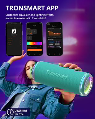 Tronsmart T7 Lite Enceinte Bluetooth Portable 24W, Bluetooth 5.3 sans Fil avec Lumière LED, Étanche IPX7, Autonomie de 24h, Contrôle Via l'application pour Fête-Rosa (Citron Vert)