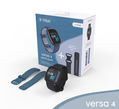Fitbit Versa 4 AMOLED Digital Touchscreen Graphite GPS (satellite)