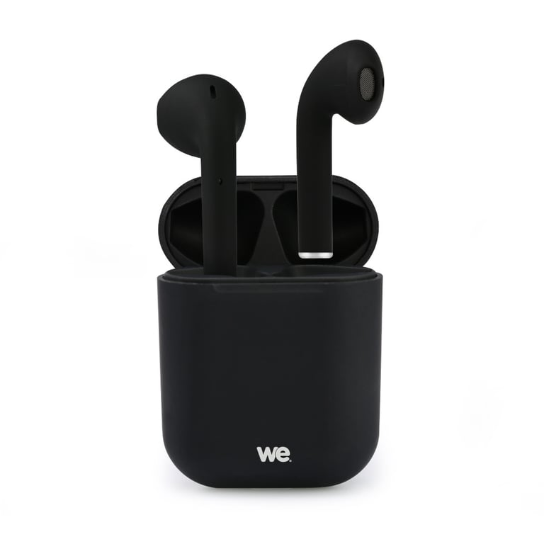 WE Ecouteurs Bluetooth 5.0 - Léger sans Fil - Microphone intégré Boitier de  Recharge de 300 mAh Contrôle Tactile - Noir - We