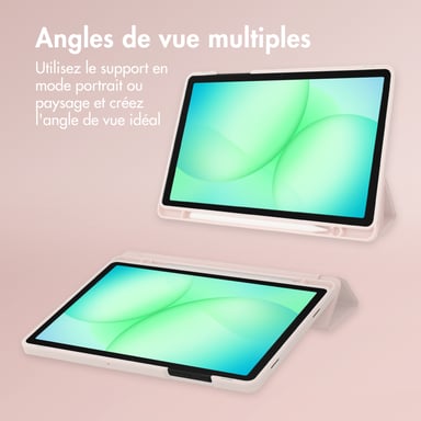 Accezz Coque tablette portefeuille Smart Silicone pour Samsung Galaxy Tab A11 Plus / A9 Plus - Rose