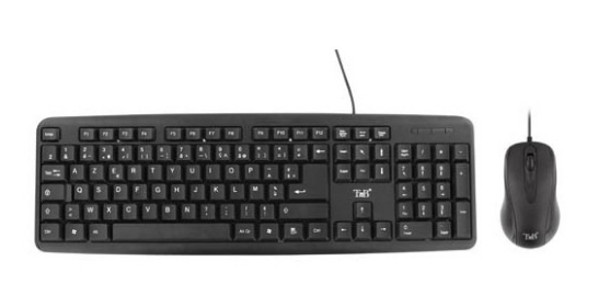 T'nB KBCOMBO1 clavier Souris incluse Universel USB QWERTY Anglais Noir