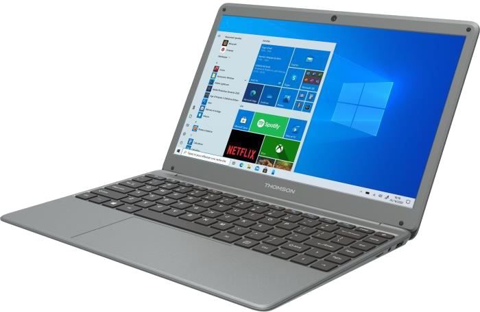 PC Portable THOMSON Aluminium 14,1 HD - Intel Celeron - RAM 4 Go - Stockage 64 Go + 128 Go SSD - Win
