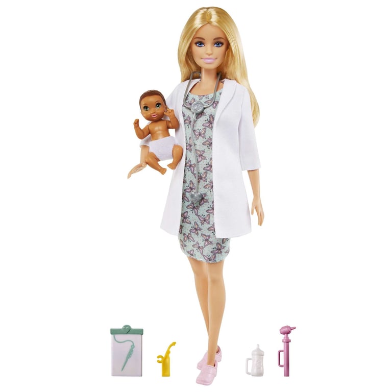 Poupée Barbie Pédiatre GVK03 – Avec Accessoires Médicaux et Bébé - vue 3